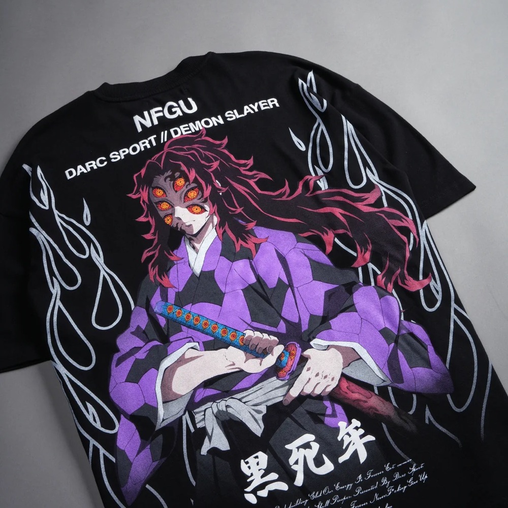 Darc Sport Demon Slayer Kokoshibo EXLUSIVE Upper 1 Black and Purple Graphic Tee
